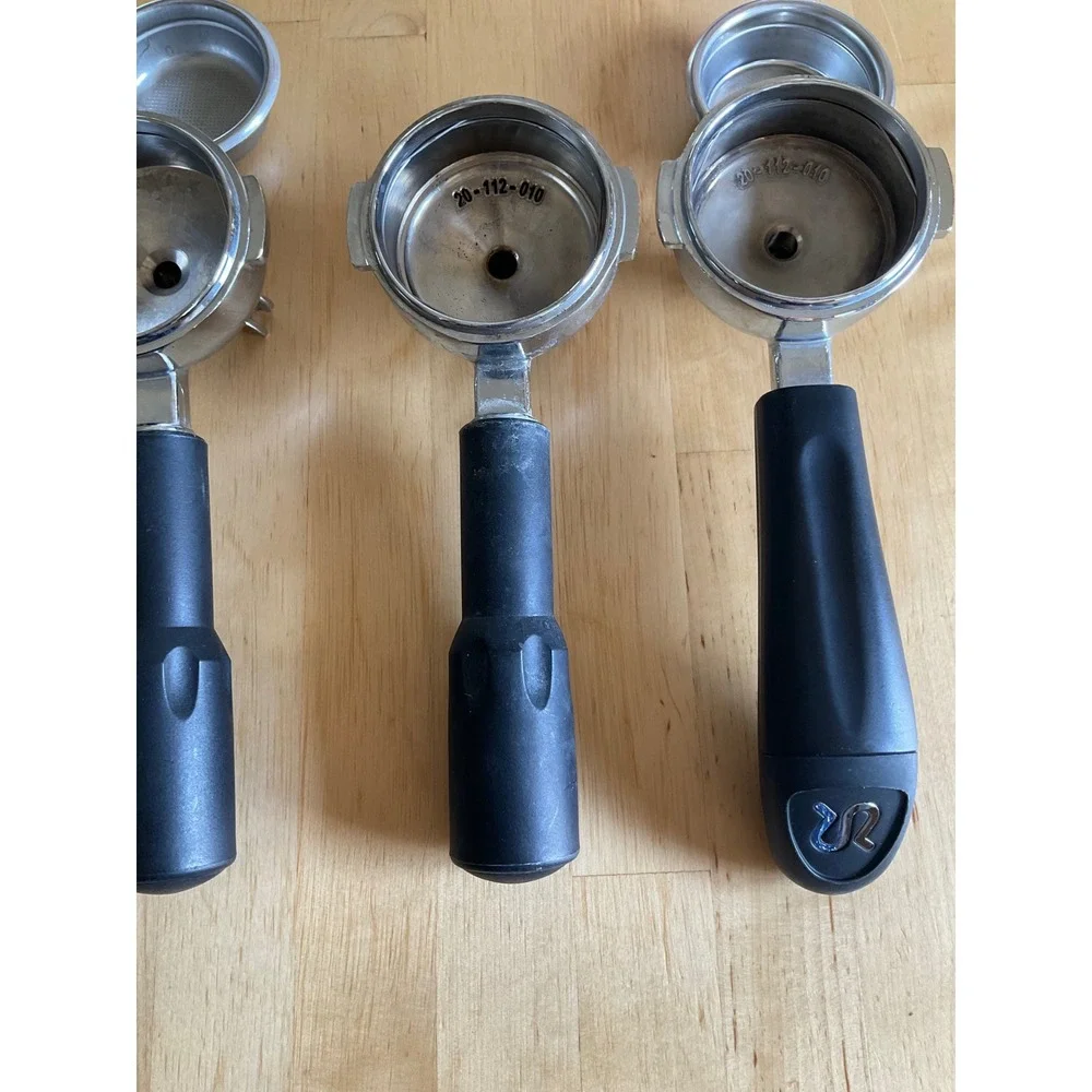 Rancilio Espresso Portafilter Set 20-112-010 with Filter Baskets Lot of 3